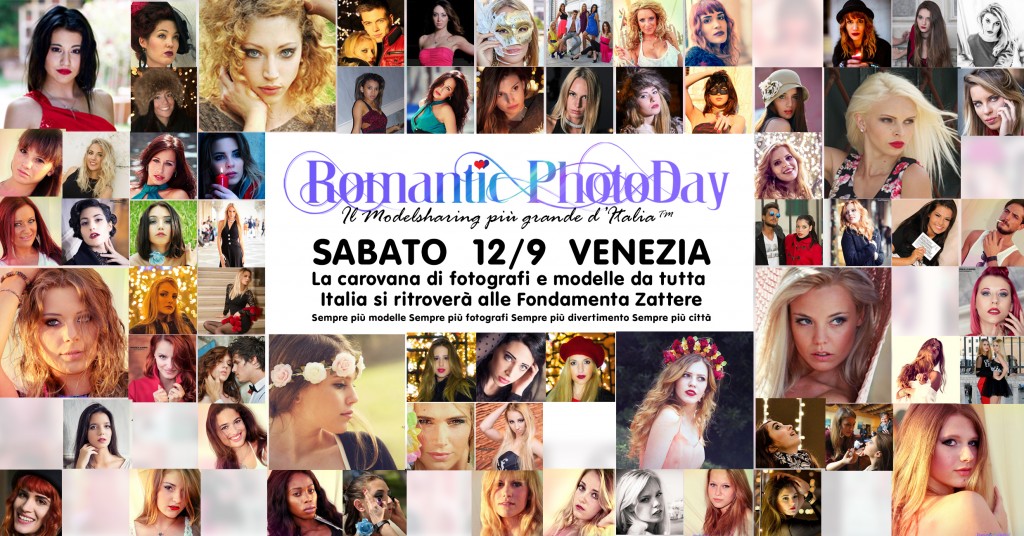 Romantic PhotoDay© è l'evento fotografico "Photo-opportunity" gratuito più grande d'Italia. Per modelle, ragazze, fotomodelle, hostess, truccatrici, fotografi e videomaker.