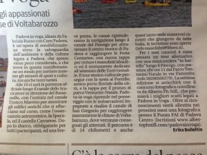 Articolo ErikaBollettin sul MattinoDiPadova su Concorso Fotografico & Video Padova in Voga by Alberto Still 