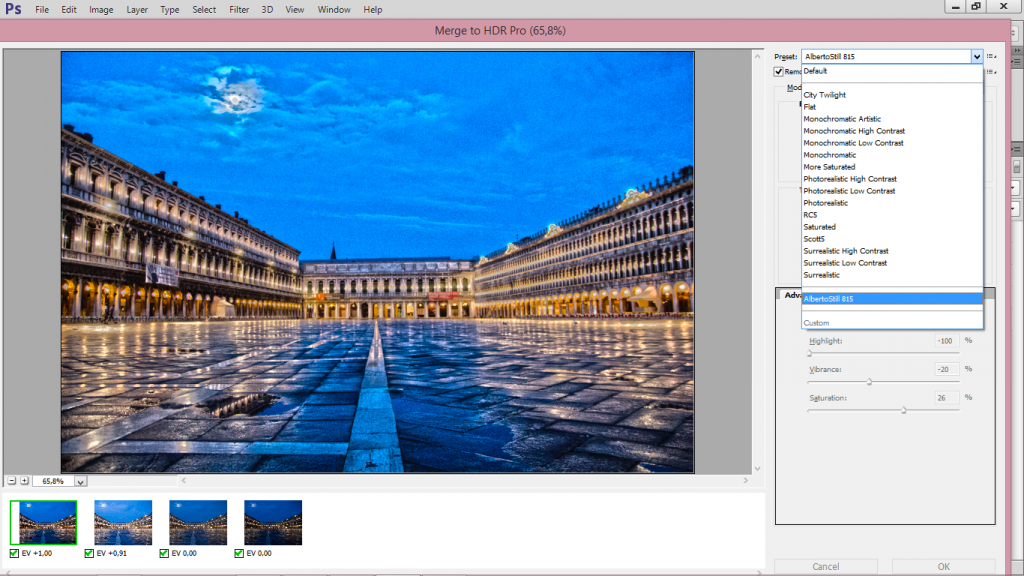 personalizzare le impostazioni per realizzazione i tuoi personali effetti HDR: corsi di Adobe® Photoshop® Week-End: il corso di Photoshop® intensivo