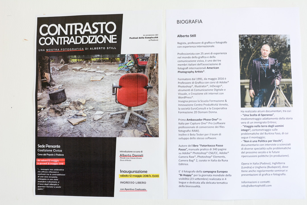 Alberto Still Mostra Fotografica Contrasto Contraddizione fotografo studio fotografico fotografia professionale servizi fotografici fotografo freelance foto professionali fotografo professionista fotoritocco corso photoshop padova